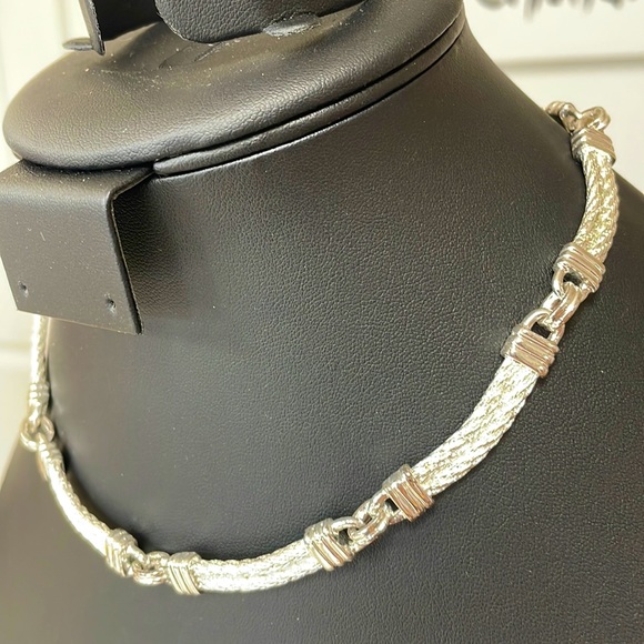 Napier | Jewelry | Vintage Napier Silver Metal Double Rope Cord Choker ...